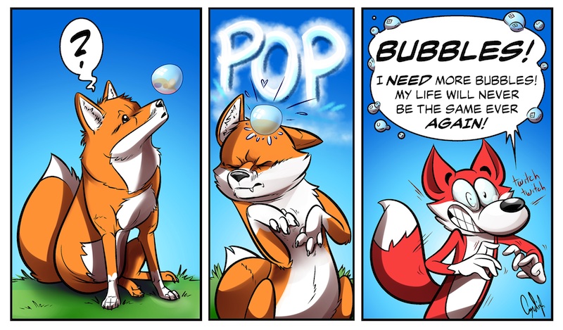 THE ORIGIN OF BUBBLE FOX!!! A BUBBLE FOX GUEST COMIC BY CYNDI FOSTER!!!