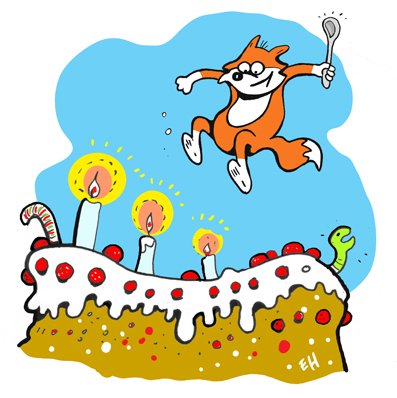FREE CAKE!!!  MORE BUBBLE FOX FAN ART BY ESA HOLOPAINENE