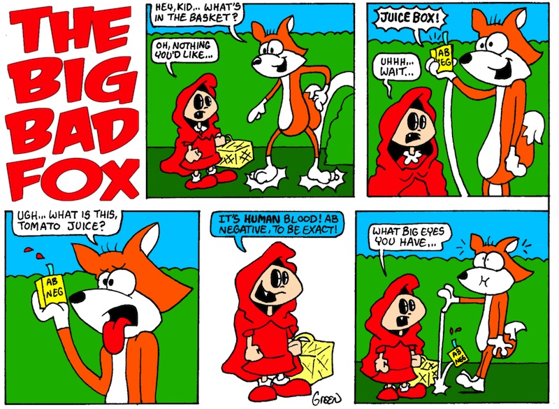 SUNNY RED RIDING HOOD!!!  A BUBBLE FOX GUEST COMIC BY TIM GREEN