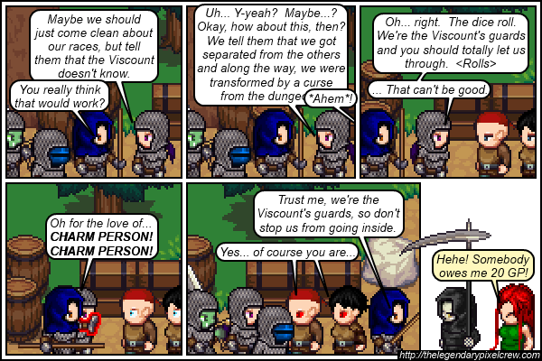 Strip 579 - "There's probably a legitimate way for a 5th lvl wizard to cast 2 Charm Person spells in rapid succession"