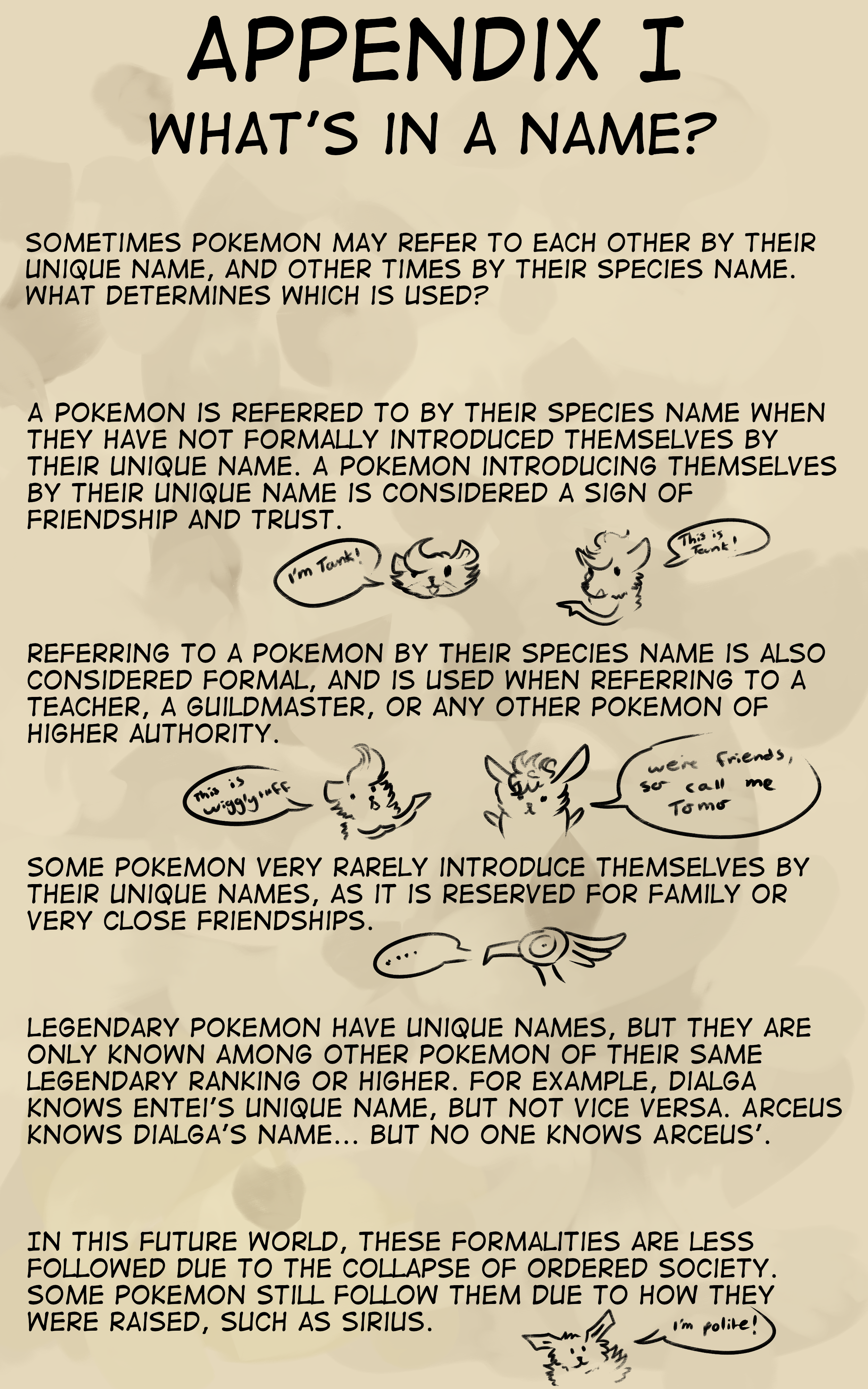 Appendix I: Name Etiquette | PMD: Hellfire (Discontinued! Continued On ...