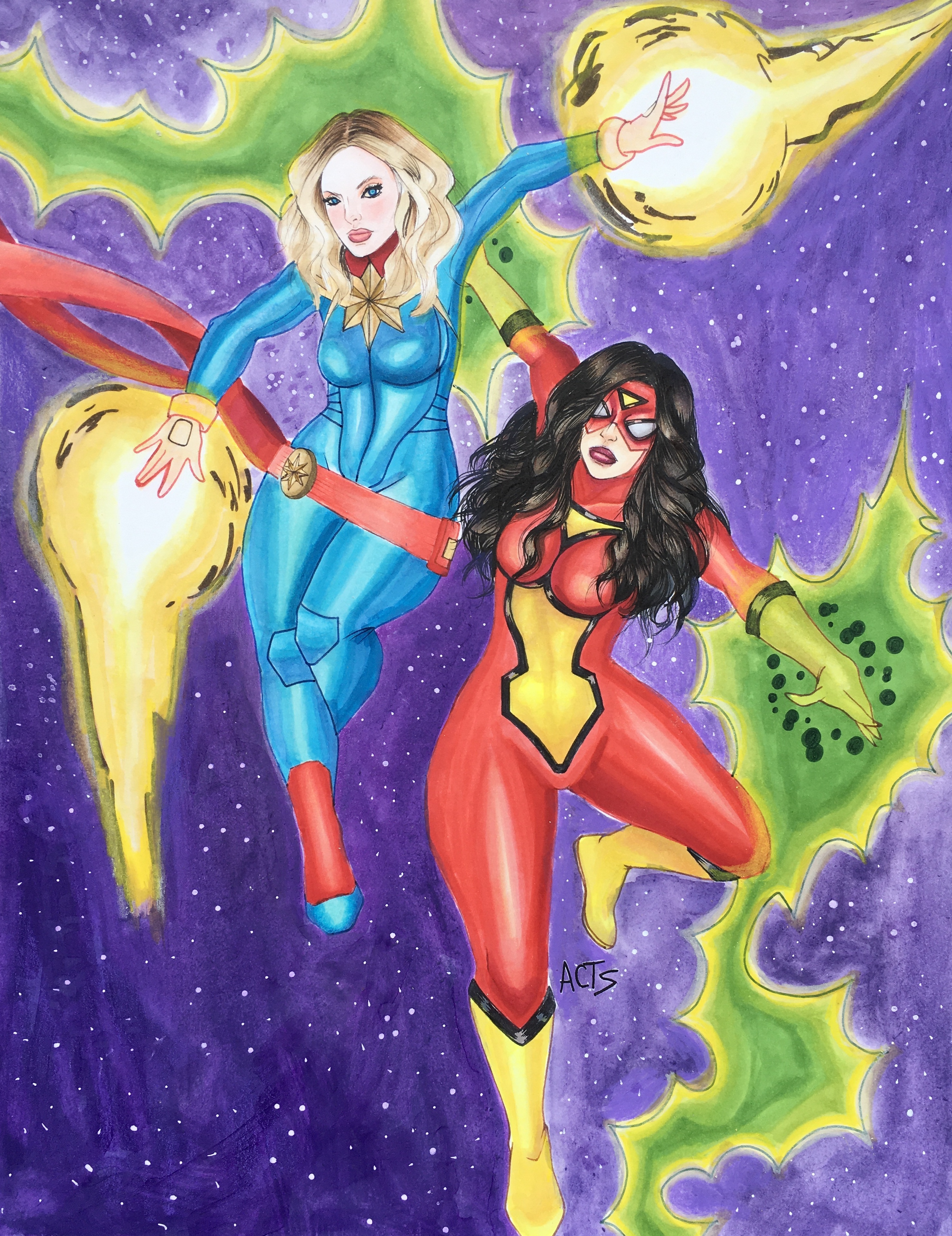 Captain Marvel and Spider-Woman