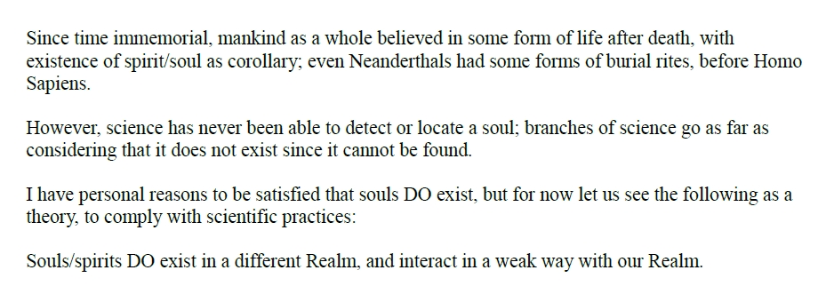 Can souls exist ? / Nature of the souls ?