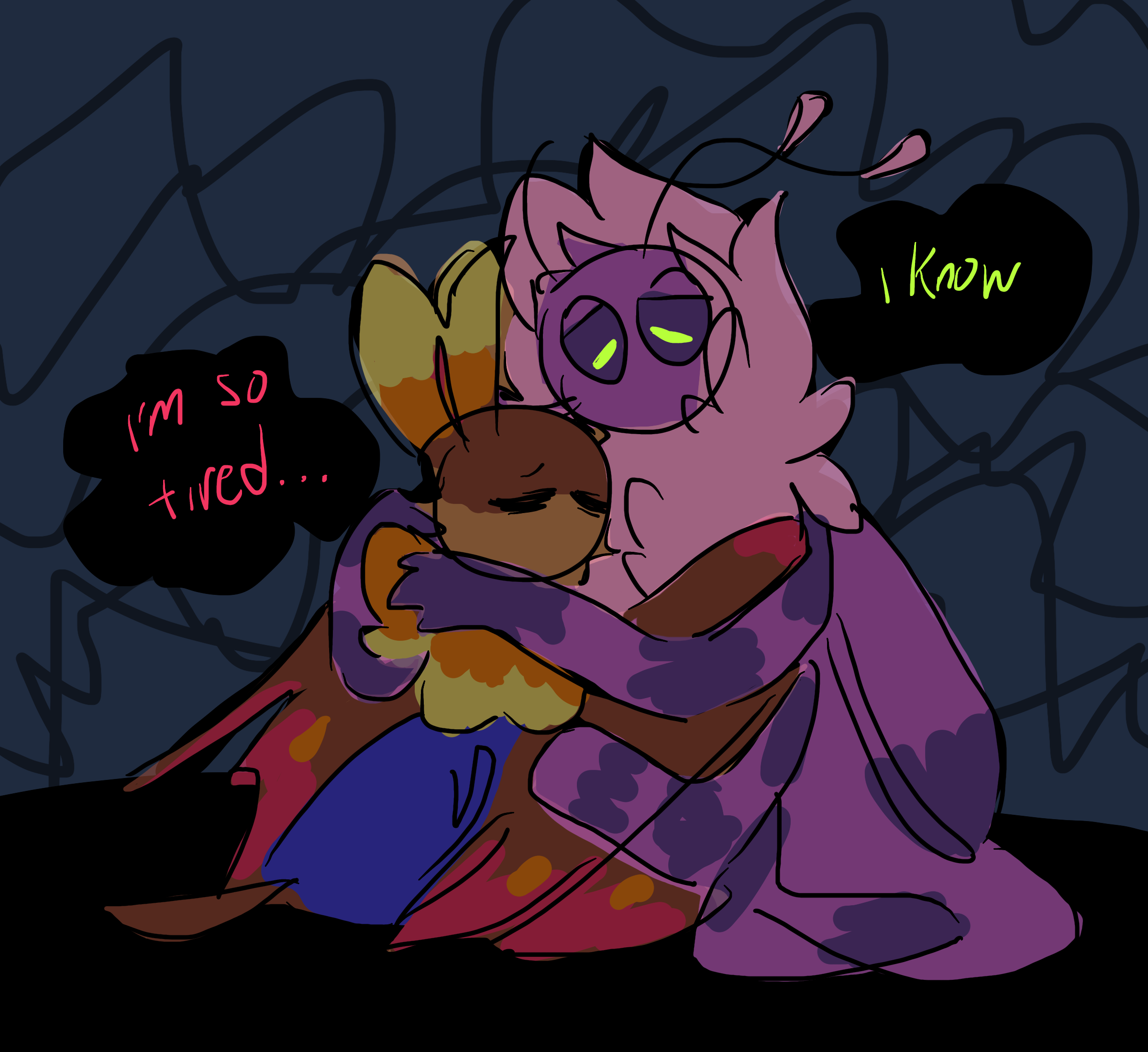 moth/bat hug