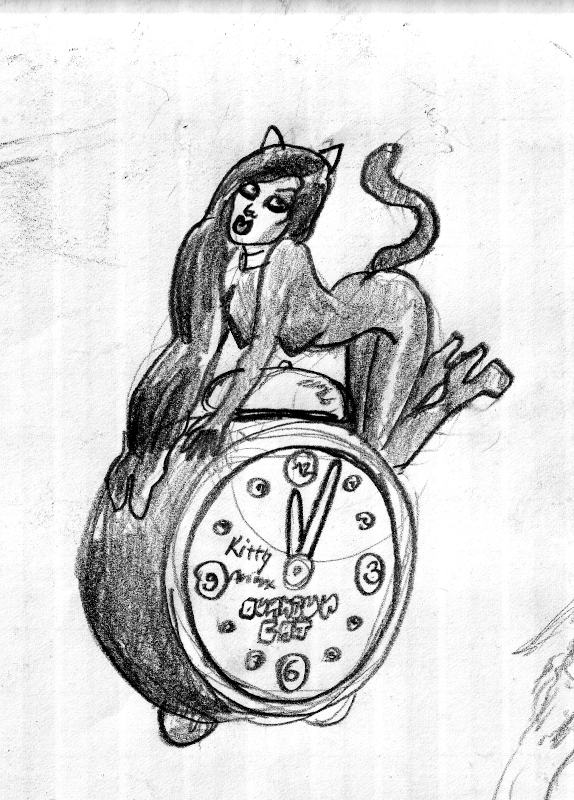 Quantum Cat / Kitty Ariane Alarm Clock (by Stilldown)