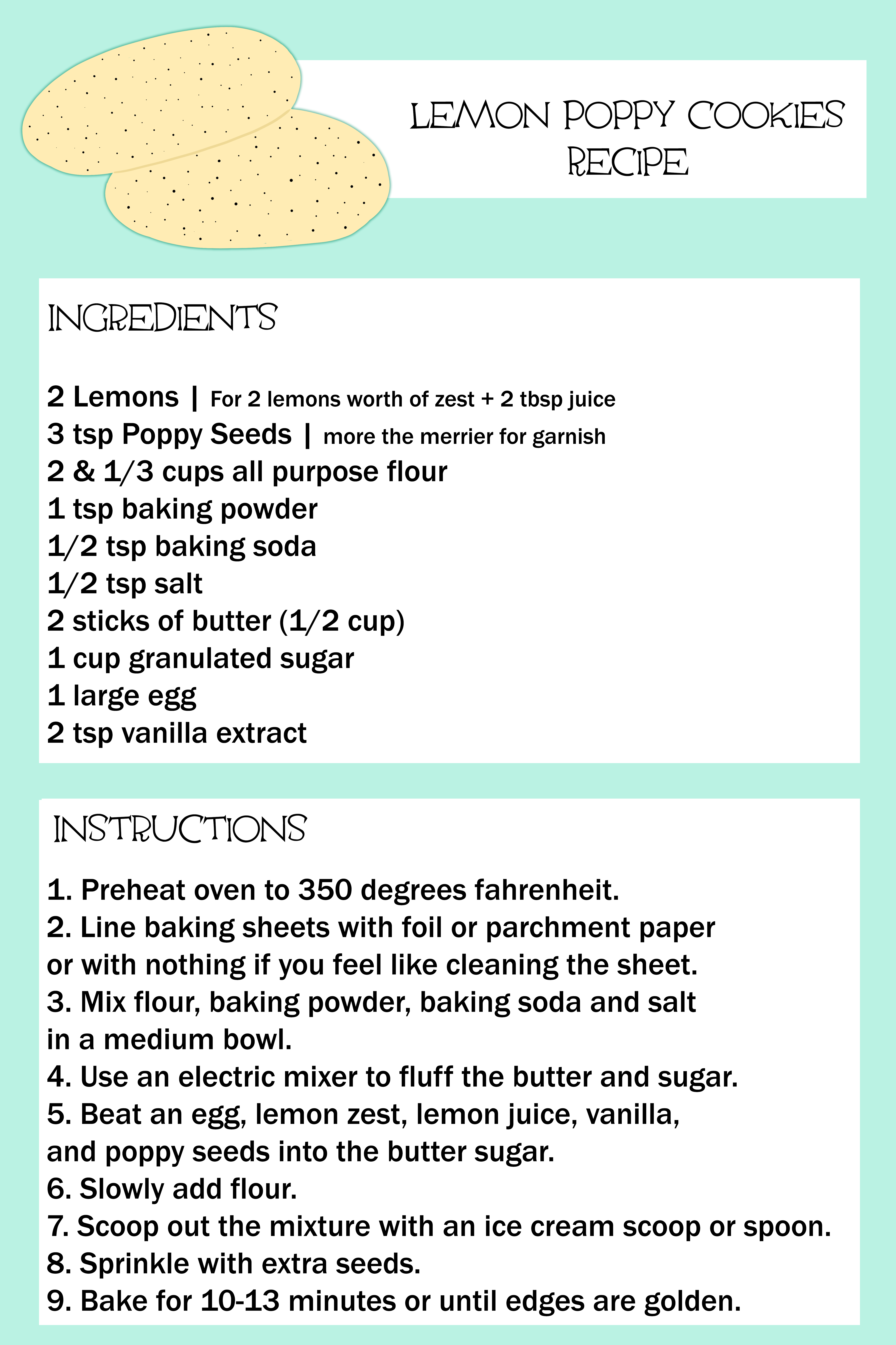 Lemon Poppy Cookie Recipe