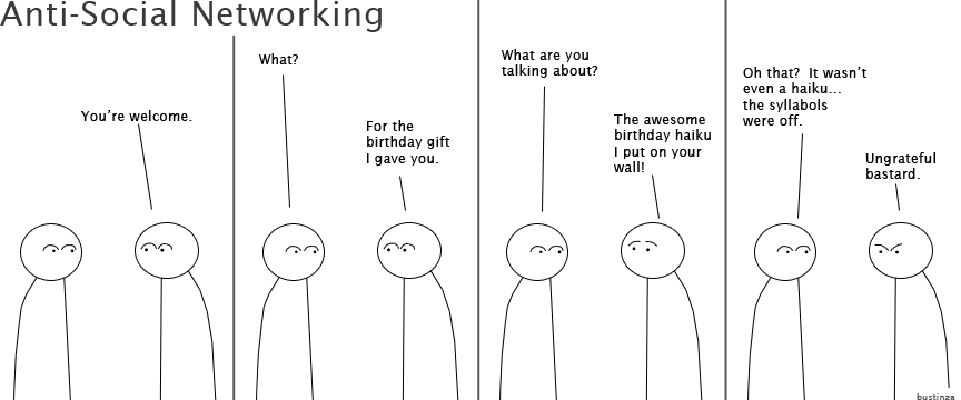 Anti-Social Networking - A Birthday Haiku