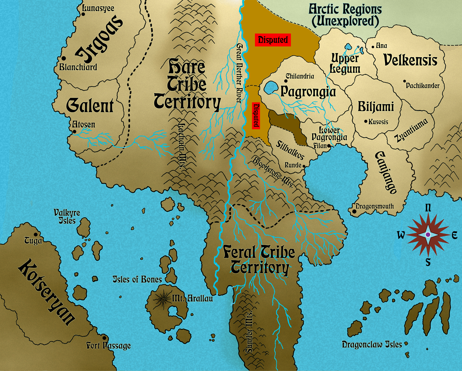 The Perils Of Lusynda - A Map Of Lusynda's World