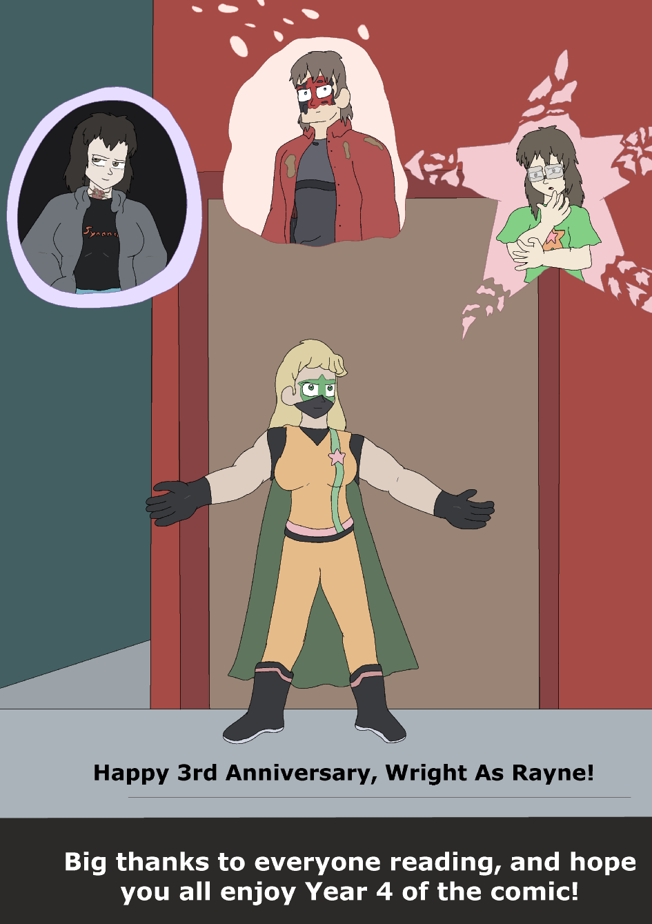 Wright as Rayne's Third Anniversary