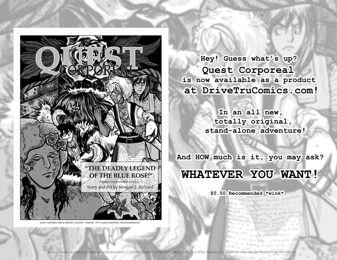 Advertisement for Quest Corporeal Mini-Comic#1